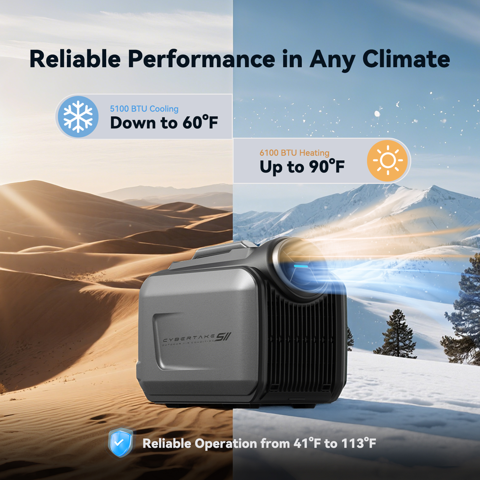 Outdoor Adventure Tent - CYBERTAKE S2 Pro Portable Air Conditioner,