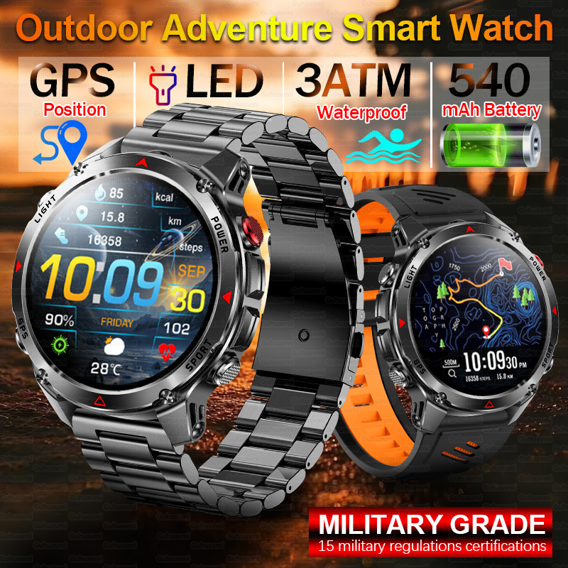 Outdoor Adventure Hours - Military Professional Swim Sport Smartwatch Men