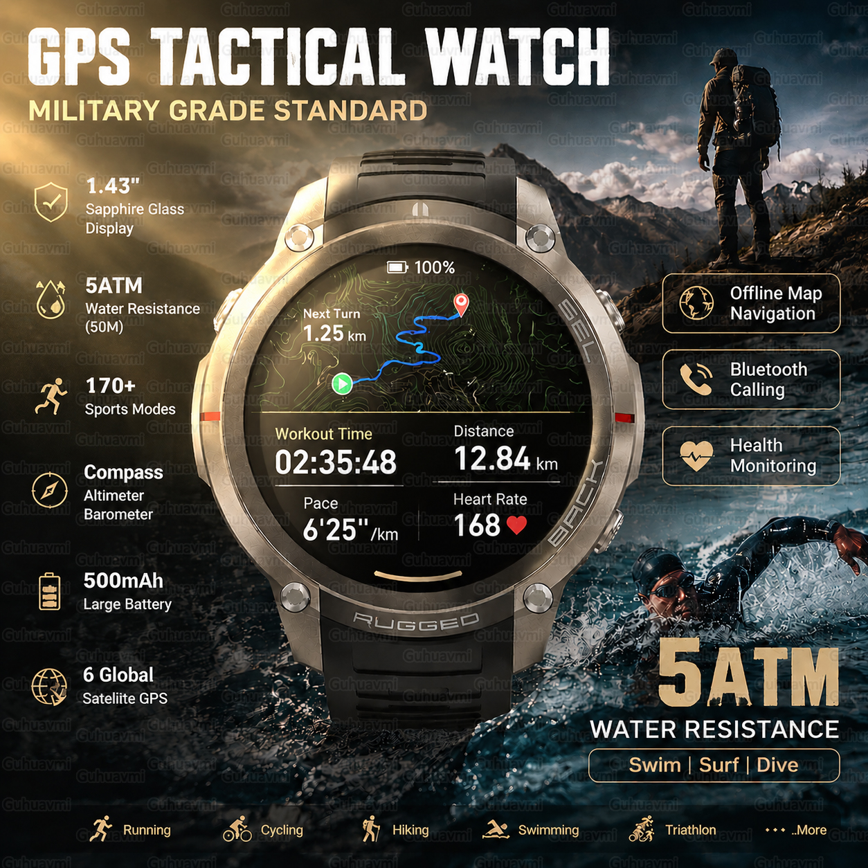 Outdoor Adventure Reservations - 2026New Military Grade GPS Smart Watch