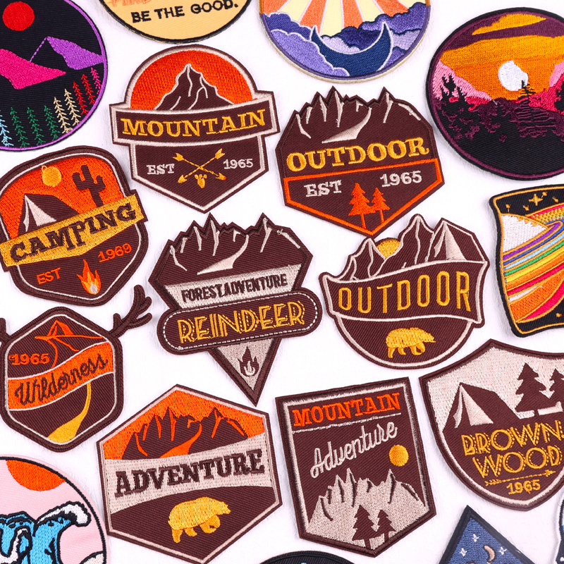 Outdoor Adventure With No Backpack - Mountain Camping Adventure Embroidered Patch DIY