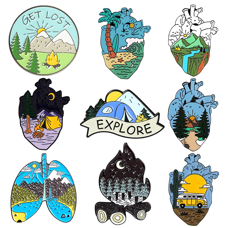 Outdoor Adventure Tent - Go Camping Enamel Pin Touring Car